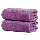 Tens Towels two-pack extra-large bath sheets in purple for full-body wrapping.