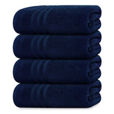 Tens Towels pack of four navy bath towels with soft, plush feel for daily use