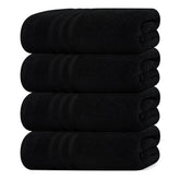 Tens Towels soft black bath towels four-pack for daily bathroom use