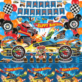 Tevxj race car plates 9 inch brighten kid's birthday tables.