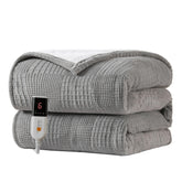 Texciting heated blanket ultra-soft fabric for cozy warmth on couch