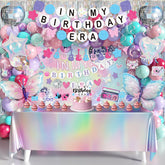 THAWAY In My Birthday Era backdrop creates a shimmering focal point for photos.