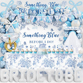 THAWAY Something Blue Backdrop sets a romantic bridal shower photo backdrop.