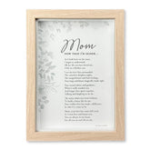 The Grandparent Gift Co. mom-now-that-im-older shadow box frame on a table with natural wood color