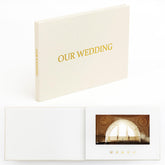 The Motion Books OUR WEDDING gold foil cover on linen hardcover
