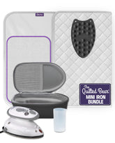 The Quilted Bear mini iron front view for quick on-the-go touch-ups.