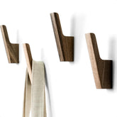 TheHrdwoodCom dark walnut wall hooks with rich grain for jacket and bag hanging