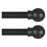 Thestoa black curtain rods 2-pack ready for quick assembly and installation