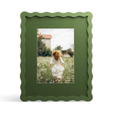 THKRLOF 8x10 green frame with wavy edge displaying memories clearly.