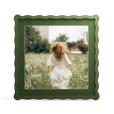 THKRLOF green 12x12 frame with wavy edge protects photos with real glass.