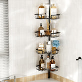 THKVESN corner shower caddy pole extended for tall ceilings with stable tension.