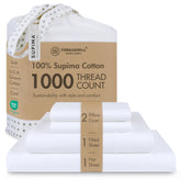 Threadmill 1000TC Supima flat sheet in queen size for luxurious, soft sleep experience.