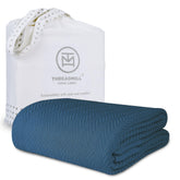 Threadmill luxury cotton blanket king size on bed highlights premium softness and full coverage.