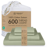 Threadmill queen 600tc sateen sheets show luxurious softness for a restful night.