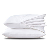 Three Geese adjustable layer pillow front view shows adaptable support for all sleep styles