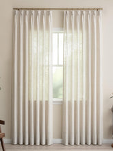 Three Girls Liz sheer pinch-pleated curtains front view with light filtering