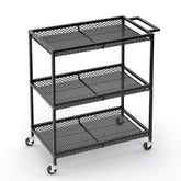ThreeHio 3-Tier Cart frame close-up shows sturdy metal construction and durability