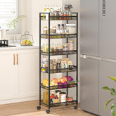 ThreeHio 6-Tier Slim Cart front view for tight spaces and easy access.