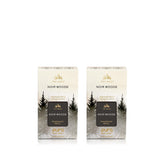 Thymes Pura Noir Woods refill product shot highlights a two-pack for easy scent refresh.