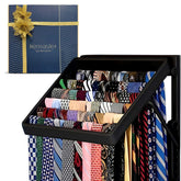 TieMaster wall-mounted tie rack neatly displays organized ties