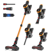 Tikom V500 with LED touch screen showing suction level and battery status for easy control.