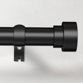 Time Forest black curtain rod assembly for a clean indoor setup, fits 32 to 90 inches.