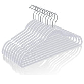 TIMMY 50 pack plastic hangers in grey save closet space with a slim profile