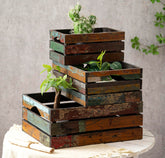 TIMRIS rustic distressed wood nesting crates for stylish storage and display in any room.