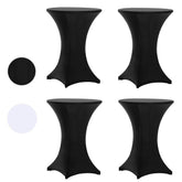 Tina's highboy spandex cover on a 32-inch round table, smooth and tailored