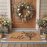 Tinideya Wildflower door mat showing hello print for a warm welcome at entry