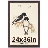 Tinkeps walnut brown poster frame with curved edges enhances gallery wall displays.