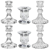 TinMix glass candlestick set 6 front view for elegant table decor.