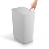 TIPGO bathroom trash can with lid closed for odor control in small spaces.