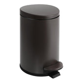 TIPGO small trash can with soft-close lid in brown for quiet bathroom use