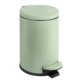 TIPGO small trash can with soft-close lid in green stainless steel for quiet bathroom use