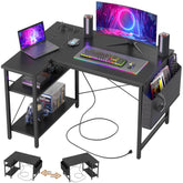 TIQLAB gaming desk with power outlets enables organized charging for setups
