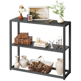 TIQLAB small entryway table with three tier shelves for organized storage