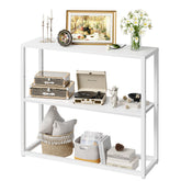 TIQLAB small entryway table front view with three tiers for organized storage