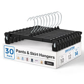 Titan Mall Smartor pants hangers main shot, 14-inch black, with secure non-slip clips.
