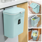 Tiyafuro compost bin blue front view shows compact counter design with odor control