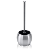 ToiletTree stainless steel plunger with holder viewed from front for stylish bathroom organization.