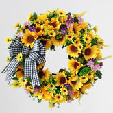 TOKCARE sunflower wreath for front door with bright handcrafted sunflowers