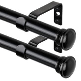 TONIAL curtain rod in black offers telescoping sizing from 32 to 58 inches for flexible room updates.