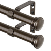 TONIAL bronze curtain rods extended to 32-58 inches for a flexible fit.