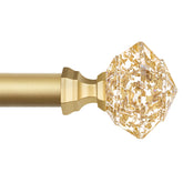 TONIAL curtain rods with diamond finial in gold elevating room decor