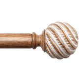 TONIAL wood curtain rod with wood grain finish for a natural room accent.