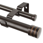 TONIAL1 double-curtain-rod bronze finish provides sturdy window support for living rooms.