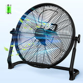 Tonree 18-inch portable floor fan with cordless design for indoor and outdoor cooling.