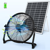 Tonree 18-inch portable fan front view for high-velocity airflow outdoors.
