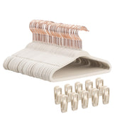Tonswachic velvet baby hangers with rose gold hook for neat non slip closet organization.